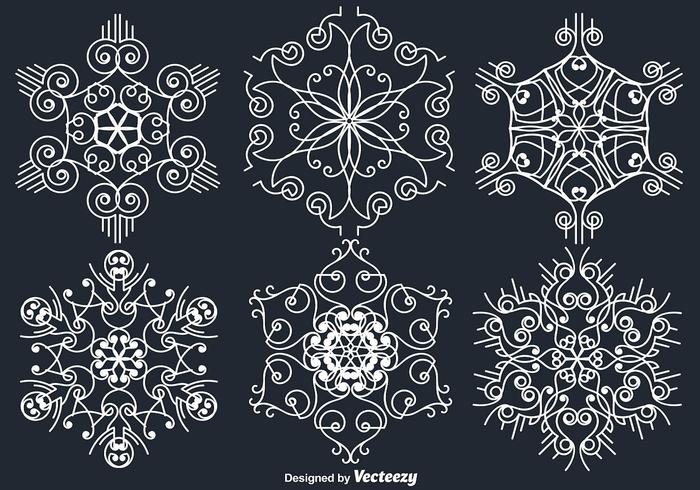 700x490 White Ornamental White Snowflakes