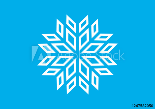 500x354 Abstract Snowflake Vector White Snowflake On A Blue Background