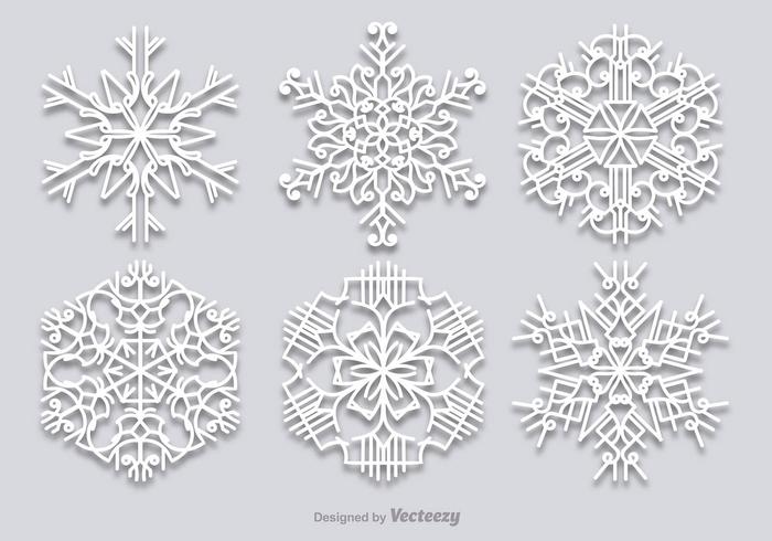 700x490 White Snowflakes Set