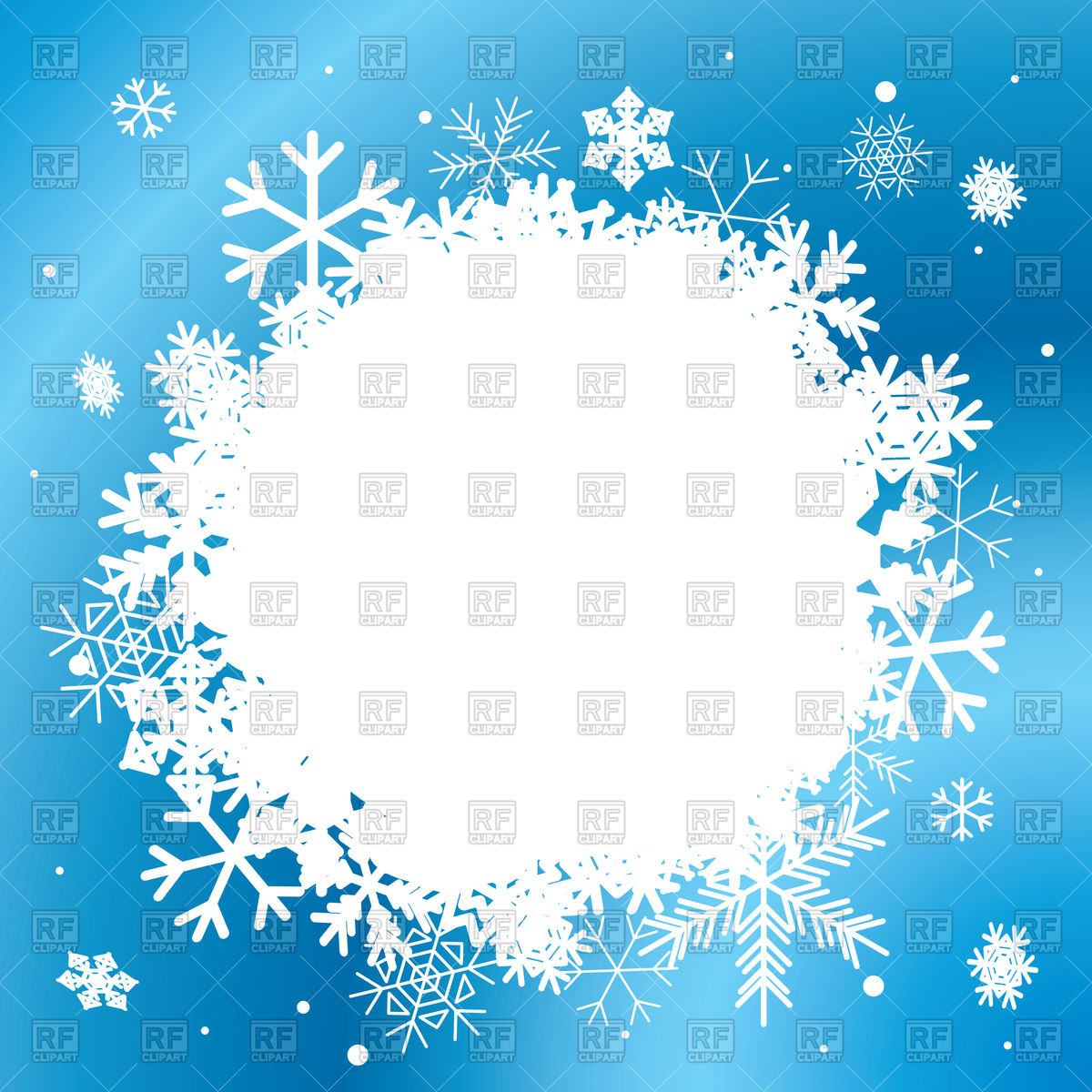 1200x1200 Blue Winter Background With White Snowflakes Vector Image