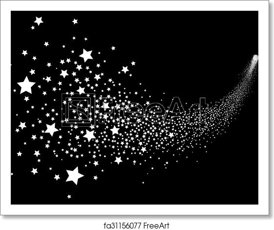 560x470 Free Art Print Of Abstract Black Falling Star Vector