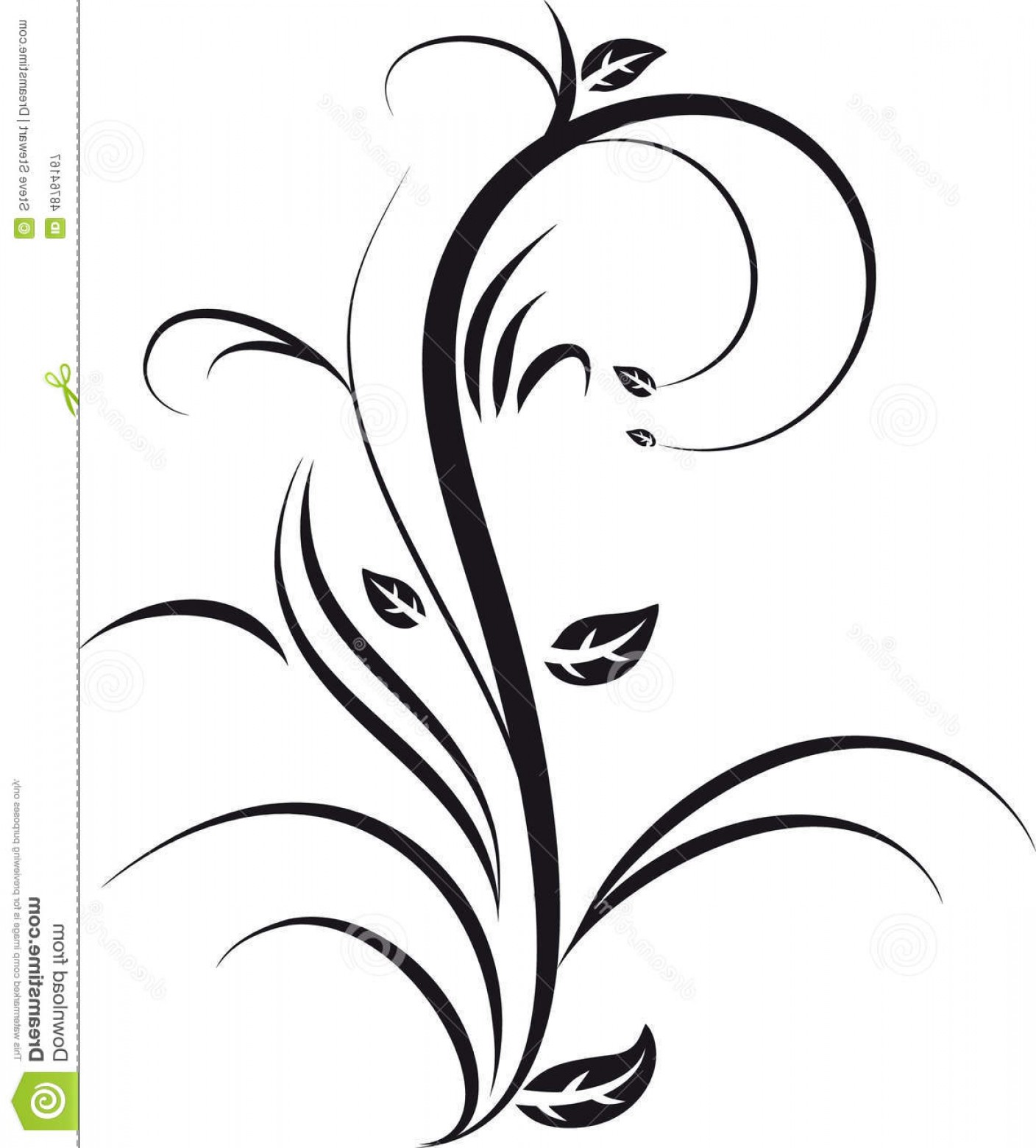 1408x1560 Stock Illustration Flower Swirl Vector White Background Image