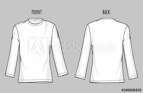 Men's Long Sleeve Shirt Vector Template White T Shirt Mockup 500x325 Men's Long Sleeve Shirt Vector Template White T Shirt Mockup