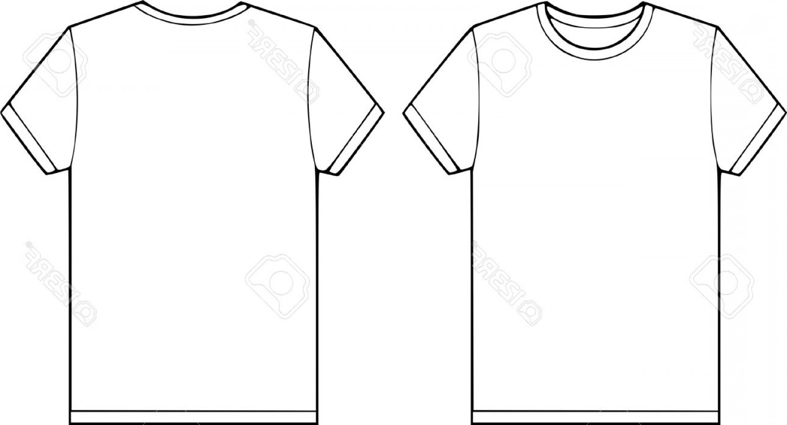Photoback And Front Side Of A Blank T Shirt Vector Illustration 1560x843 Photoback And Front Side Of A Blank T Shirt Vector Illustration