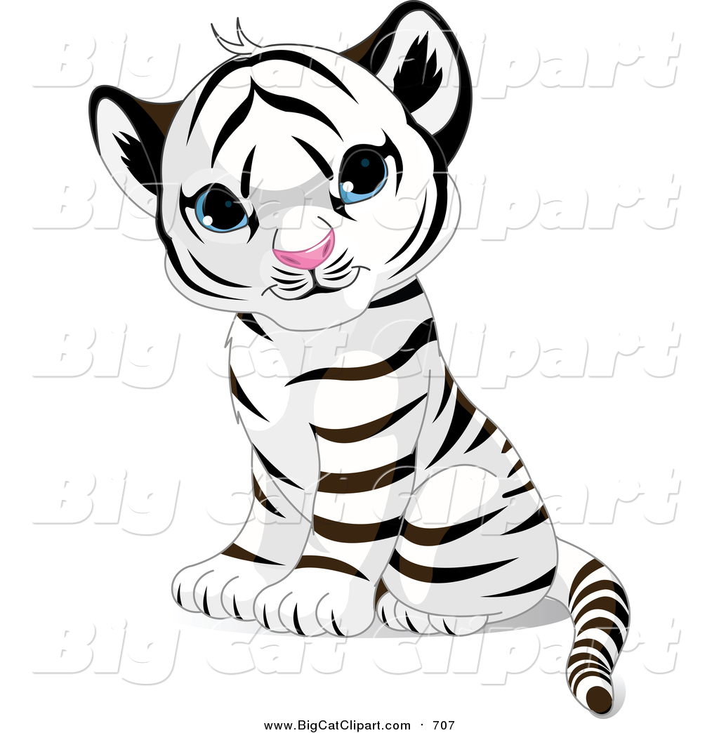 Big Cat Vector Clipart Of A Cute Sitting Baby White Tiger Cub 1024x1044 Big Cat Vector Clipart Of A Cute Sitting Baby White Tiger Cub