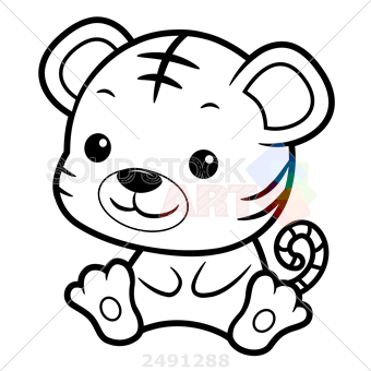 Stock Illustration Of Black And White Tiger Character Sits Forward 340x340 Stock Illustration Of Black And White Tiger Character Sits Forward