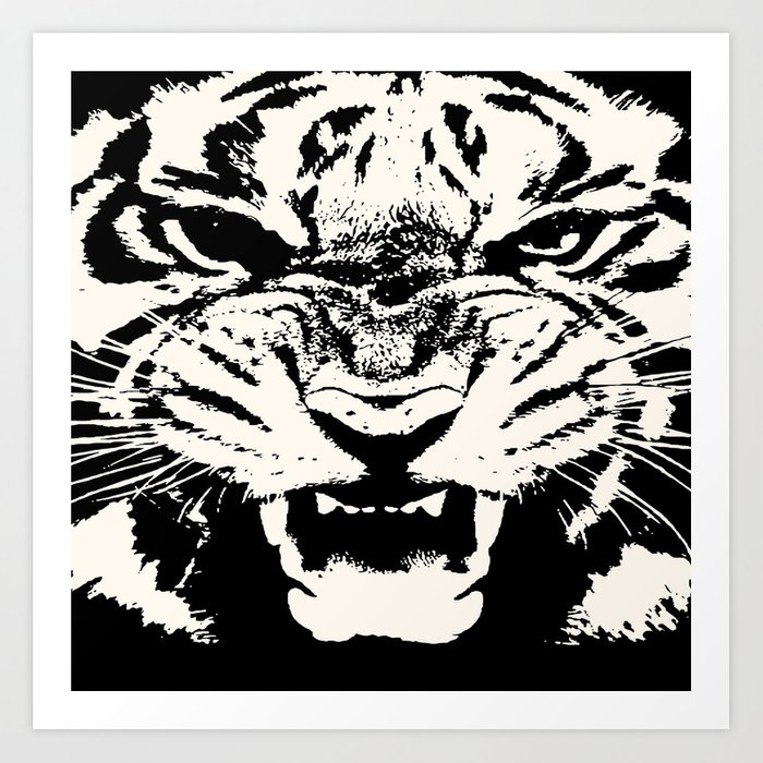 White Tiger Vector Art Print 700x700 White Tiger Vector Art Print