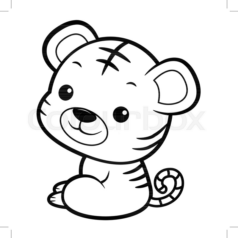 Black And White Tiger Mascot Sits Stock Vector Colourbox 800x800 Black And White Tiger Mascot Sits Stock Vector Colourbox