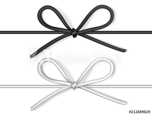500x380 Set Of Decorative Black And White String Bow With Horizontal Rope