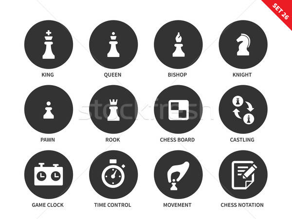 600x450 Chess Figures Icons On White Background Vector Illustration