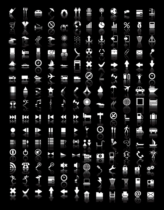550x701 Black And White Web Icons Images