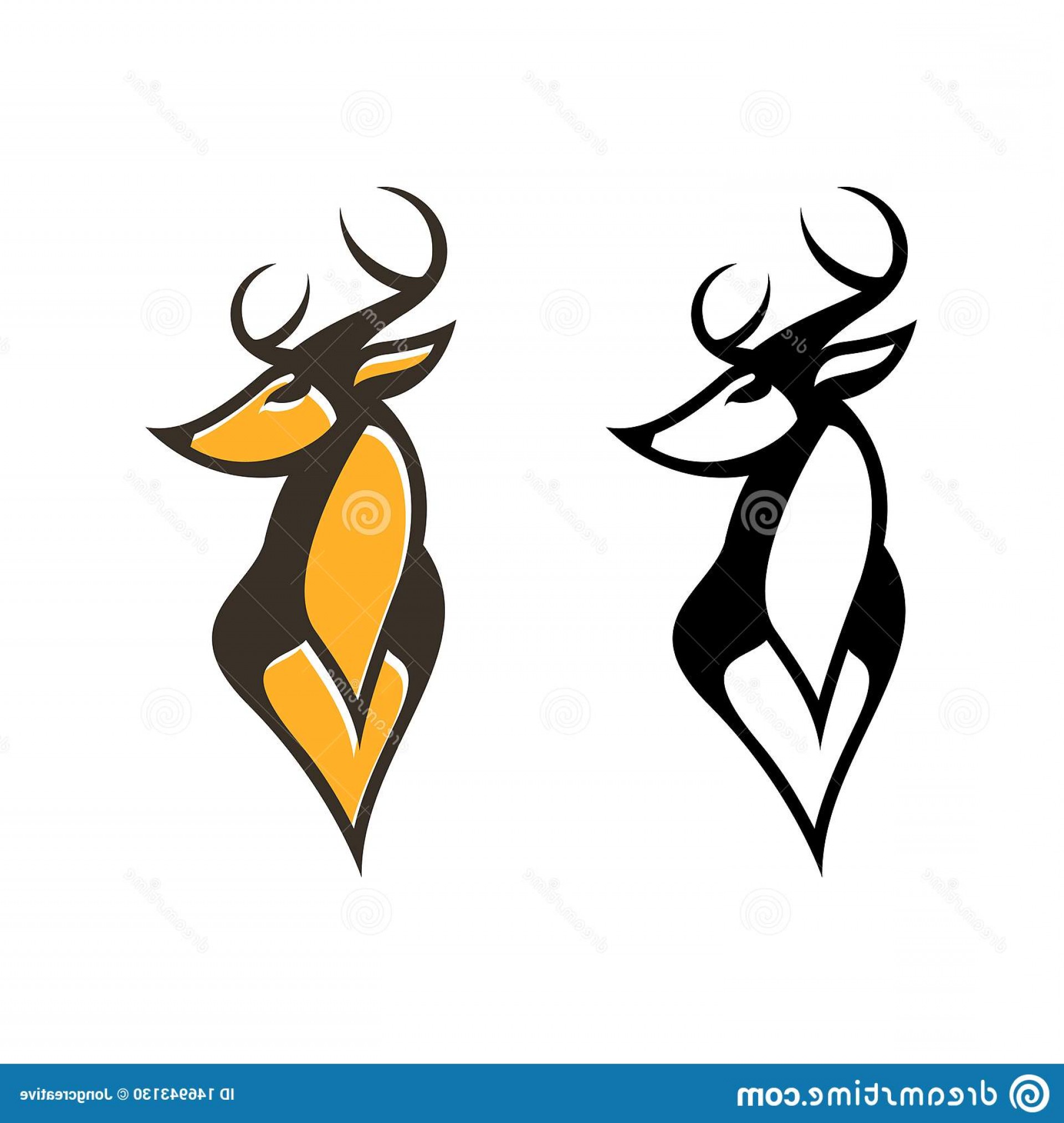 1920x2026 Deer Horned Buck Head Vector Vintage Logo Illustration Image