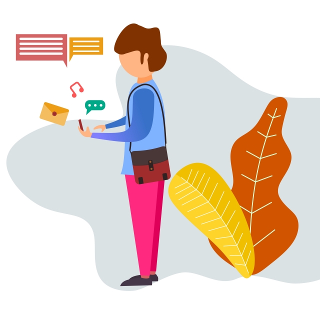 640x640 Illustration Of Someone Who Is Using A Illustration, Phone