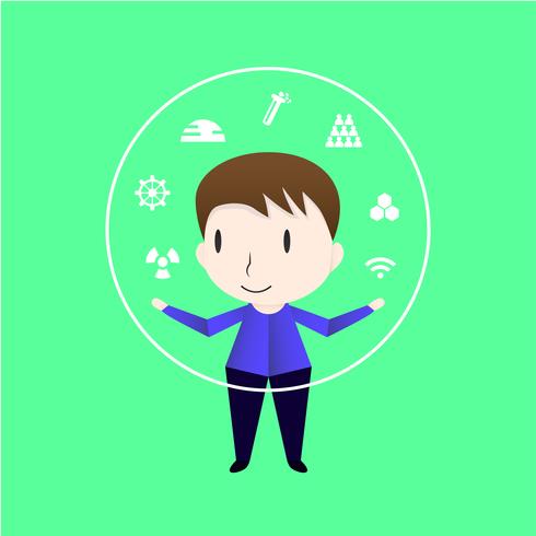 490x490 Character Design Of Man Who Is Clever Vector Of The Boy Isolated