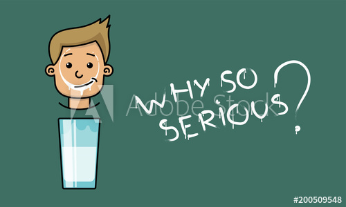 Boy's Head With Trace On Face With Milk Writing Why Such Serious 500x300 Boy's Head With Trace On Face With Milk Writing Why Such Serious