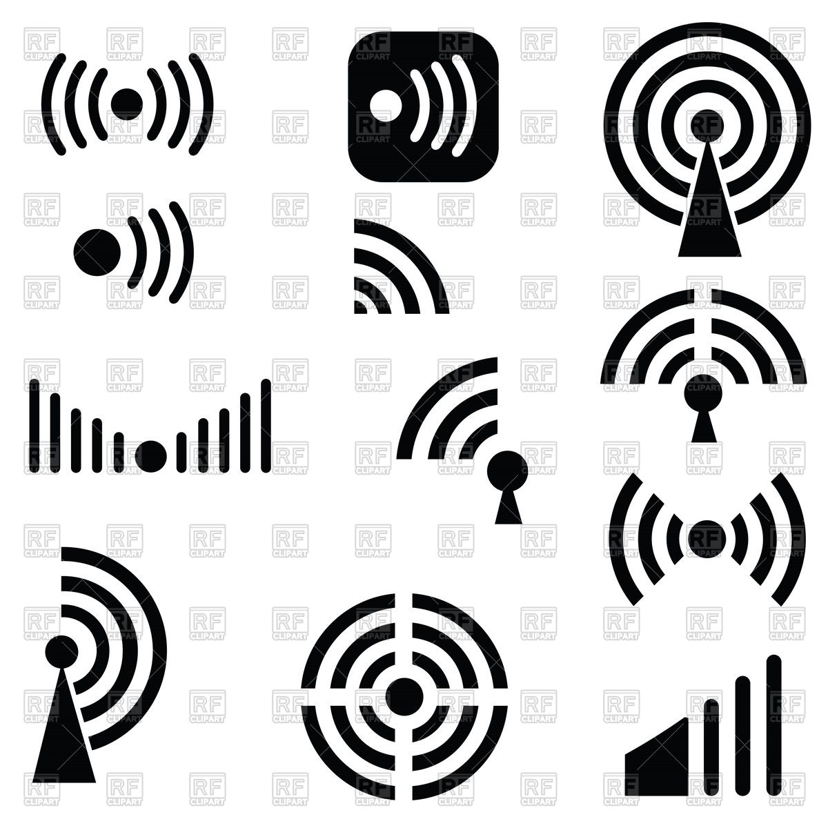 Radio Waves And Wi Fi Icons Vector Image Of Design Elements 1200x1200 Radio Waves And Wi Fi Icons Vector Image Of Design Elements