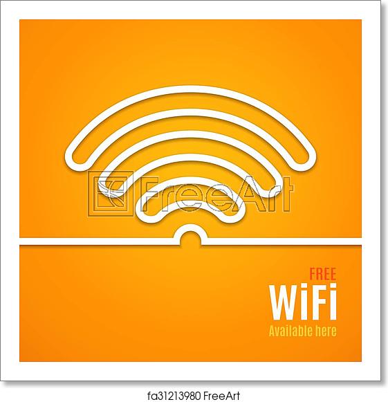 Free Art Print Of Wifi Icon On Orange Background Vector 561x581 Free Art Print Of Wifi Icon On Orange Background Vector