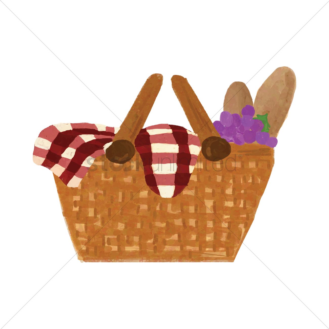 Picnic Basket Vector Image 1300x1300 Picnic Basket Vector Image