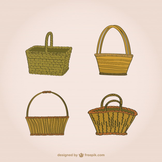 Wicker Basket Set Vector Free Download 626x626 Wicker Basket Set Vector Free Download