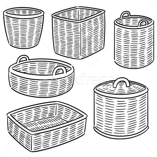 Vector Set Of Wicker Basket Vector Illustration Chotwit 600x600 Vector Set Of Wicker Basket Vector Illustration Chotwit