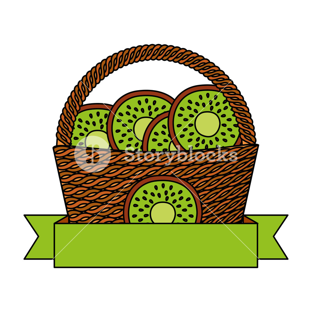 Wicker Basket Kiwi Fresh Banner Vector Illustration Royalty Free 1000x1000 Wicker Basket Kiwi Fresh Banner Vector Illustration Royalty Free
