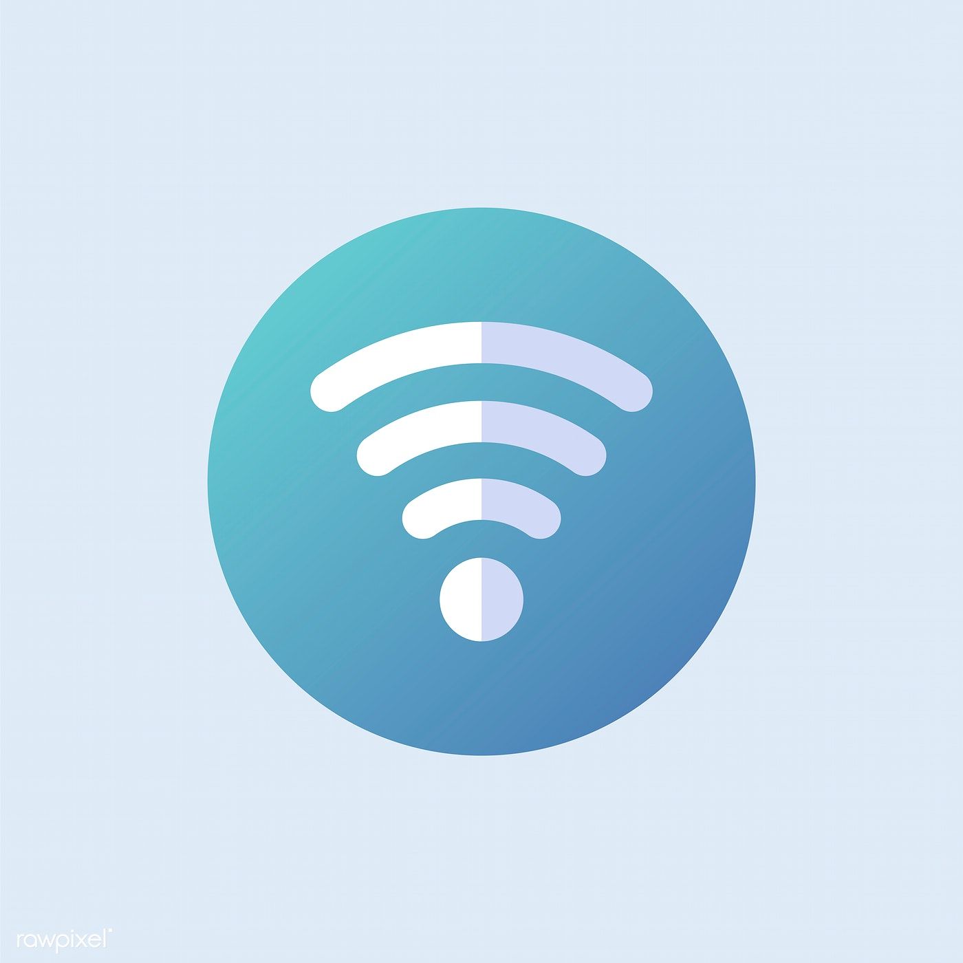 1400x1400 Wifi Icon Vector In Blue Free Image