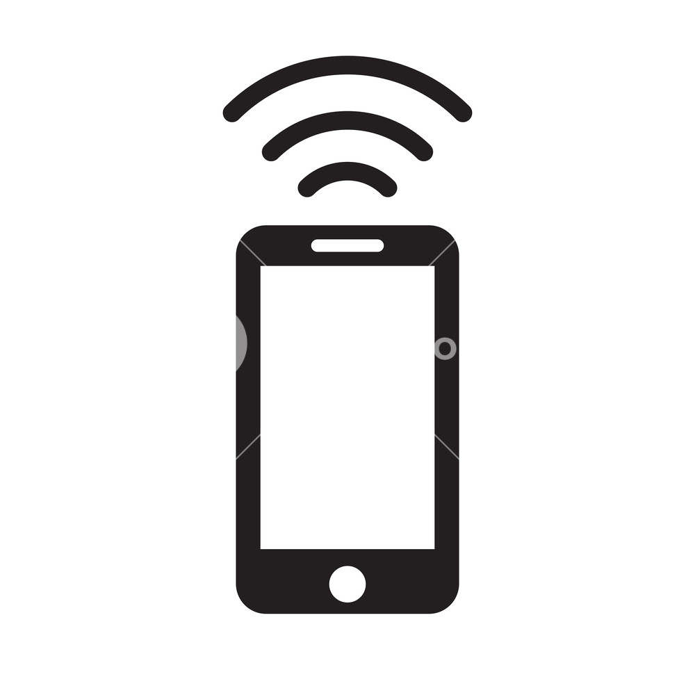 1000x1000 Phone Wifi Icon Vector Royalty Free Stock Image