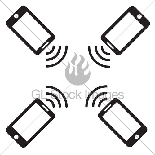 500x500 Phone Wifi Icon Vector Gl Stock Images