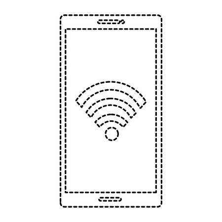 450x450 Smartphone Device With Wifi Signal Vector Illustration Design