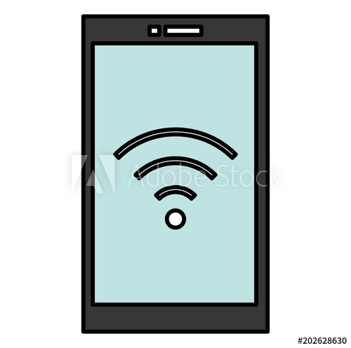 500x496 Smartphone With Wifi Signal Vector Illustration Design