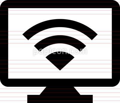 400x345 Desktop Computer Wifi Signal Vector Icon