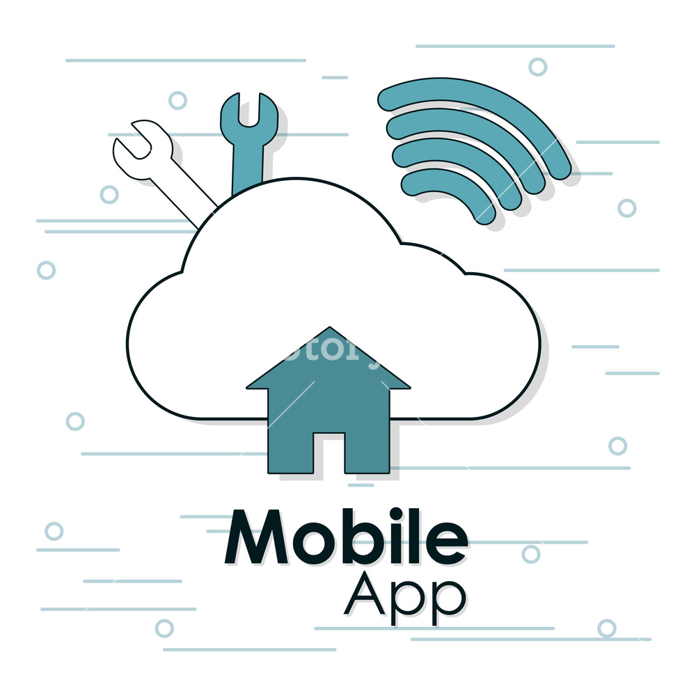 Mobile Application Cloud And Wifi Vector Illustration Graphic 1000x1000 Mobile Application Cloud And Wifi Vector Illustration Graphic