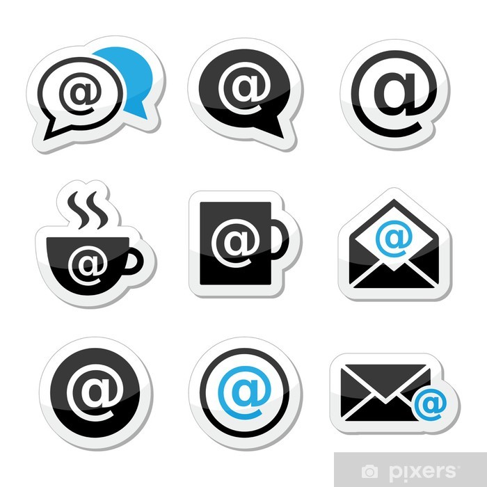 Email, Internet Cafe, Wifi Vector Icons Set Poster 700x700 Email, Internet Cafe, Wifi Vector Icons Set Poster