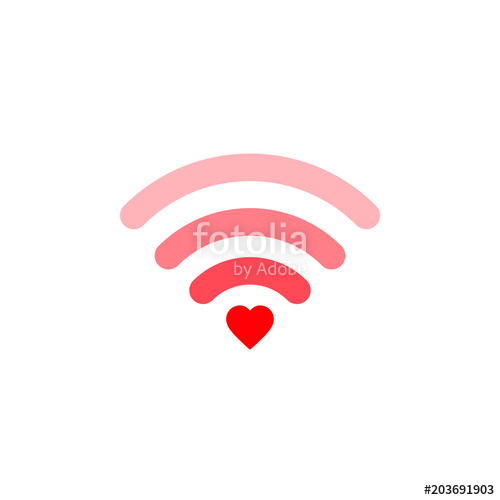 Heart Wifi Vector Heart Connect Icon In Flat Style Heart Signal 500x500 Heart Wifi Vector Heart Connect Icon In Flat Style Heart Signal