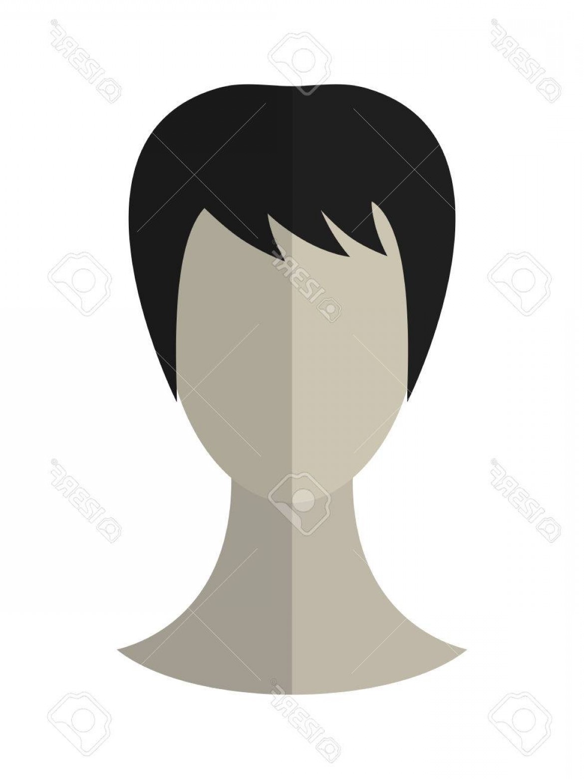 1170x1560 Photostock Vector Flat Icon Hairstyle And Brunette Hair Wig Vector