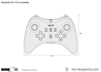 Nintendo Wii U Pro Controller Vector Drawing 400x283 Nintendo Wii U Pro Controller Vector Drawing