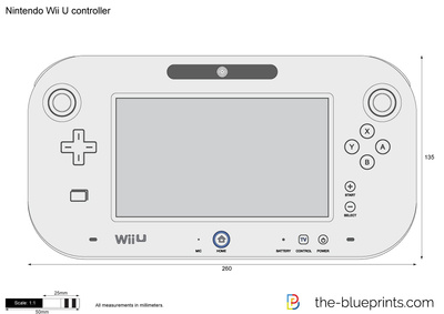 Nintendo Wii U Controller Vector Drawing 400x283 Nintendo Wii U Controller Vector Drawing