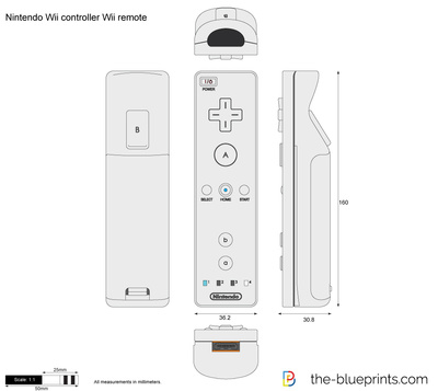 Nintendo Wii Controller Vector Drawing 400x357 Nintendo Wii Controller Vector Drawing