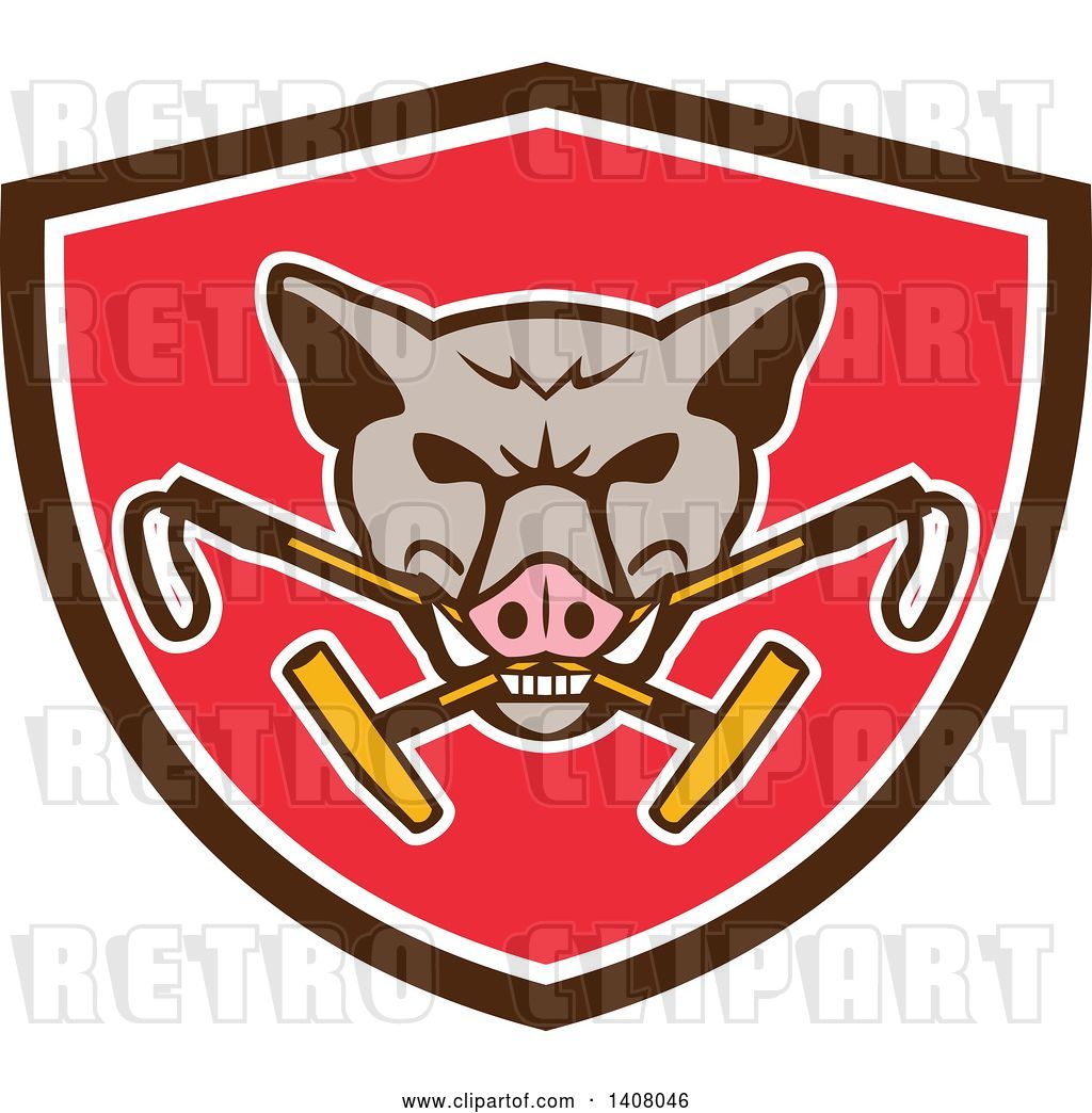 Vector Clip Art Of Retro Wild Hog Boar Head Biting Crossed Polo 1024x1044 Vector Clip Art Of Retro Wild Hog Boar Head Biting Crossed Polo