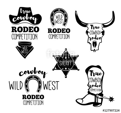 Wild West Set Of Vintage Rodeo Emblems, Labels, Logos, Badges 500x467 Wild West Set Of Vintage Rodeo Emblems, Labels, Logos, Badges