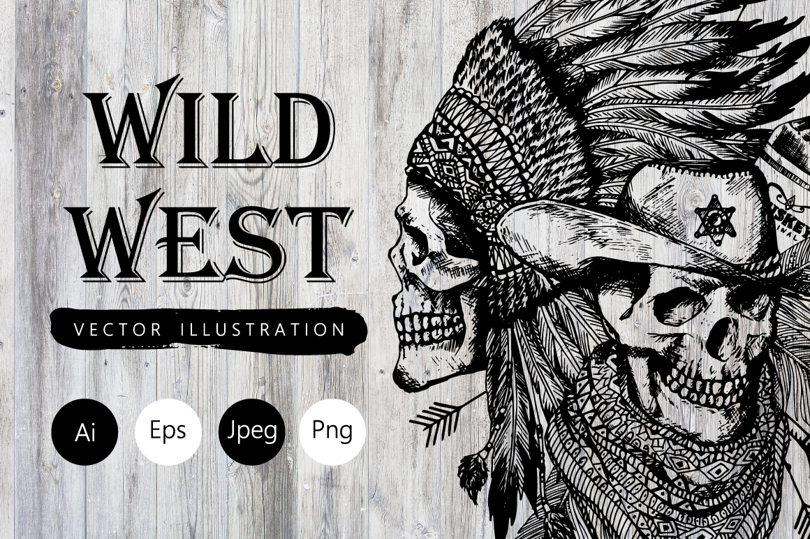 Wild West Vector Illustration On Behance 1160x772 Wild West Vector Illustration On Behance