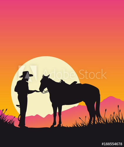 Cowboy And Horse 422x500 Cowboy And Horse
