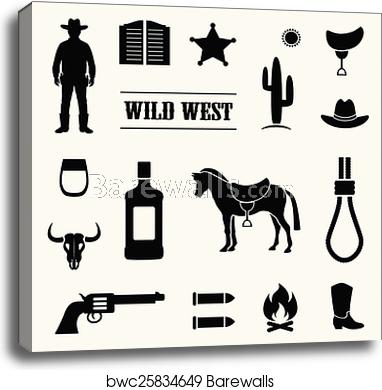 Wild West Vector, Canvas Print Barewalls Posters Prints 382x390 Wild West Vector, Canvas Print Barewalls Posters Prints