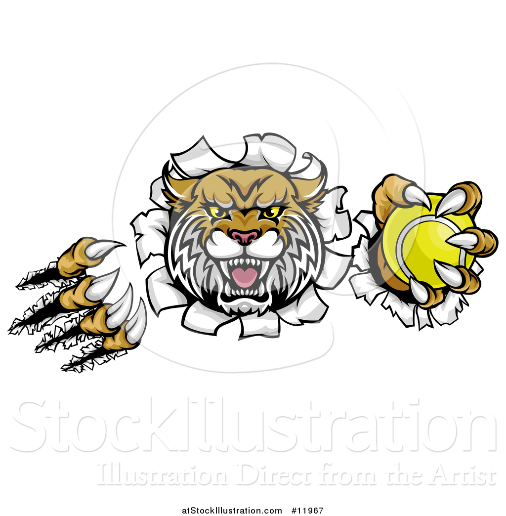 1024x1044 Vector Illustration Of A Vicious Wildcat Mascot Shredding Through