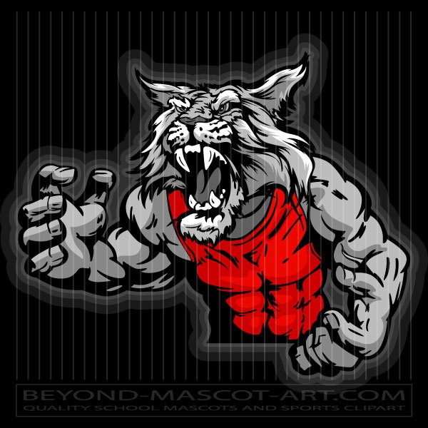 600x600 Wildcat Wresting Mascot Graphic Vector Wrestling Image