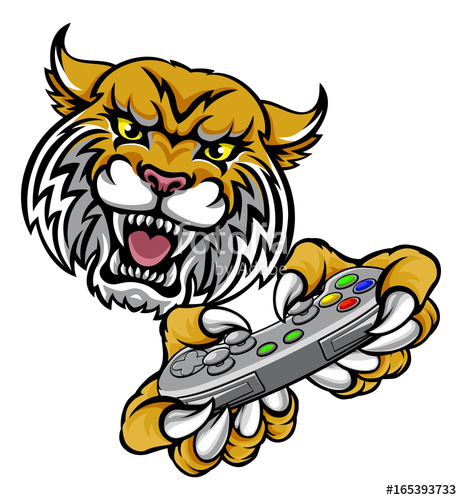 462x500 Wildcat Bobcat Player Gamer Mascot Stock Image And Royalty Free