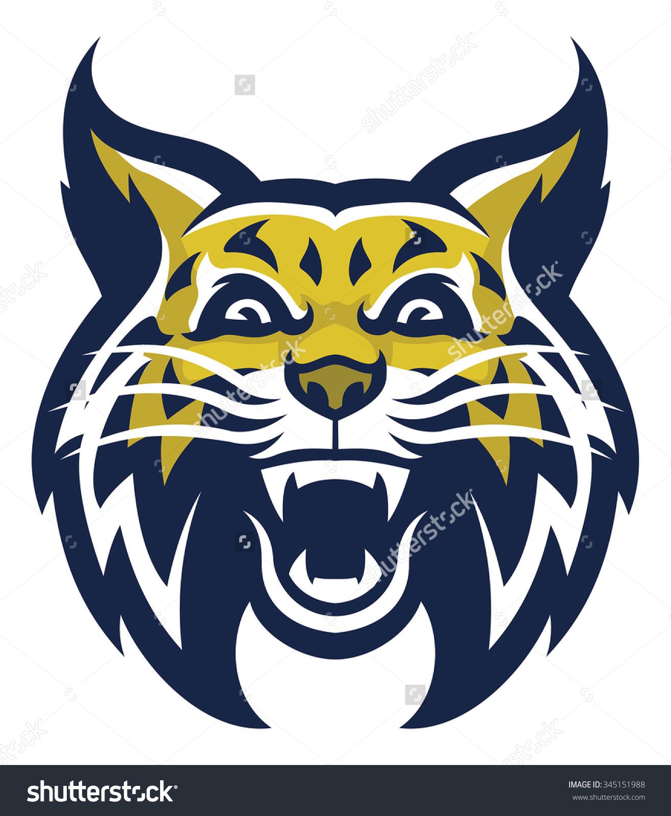1316x1600 Angry Wildcat Mascot Head Stock Vector Illustration