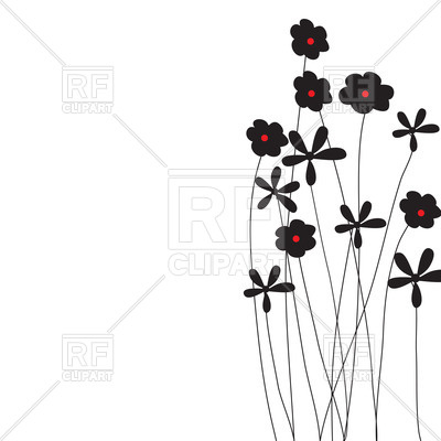 Silhouettes Of Simple Wildflowers Vector Image Of Plants 400x400 Silhouettes Of Simple Wildflowers Vector Image Of Plants