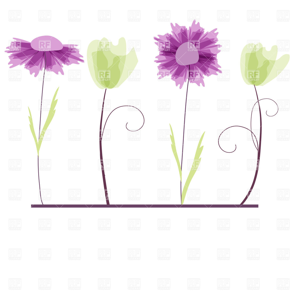 Summer Violet And Green Wildflower Vector Image Of Plants 1200x1200 Summer Violet And Green Wildflower Vector Image Of Plants