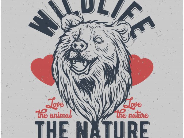 Bears Wildlife Vector T Shirt Design 600x450 Bears Wildlife Vector T Shirt Design